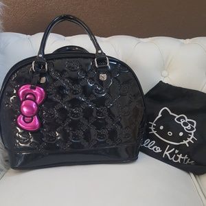 EUC hello kitty loungefly black purse & dustbag